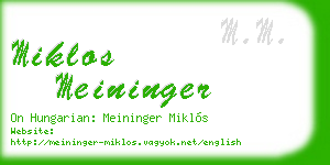 miklos meininger business card